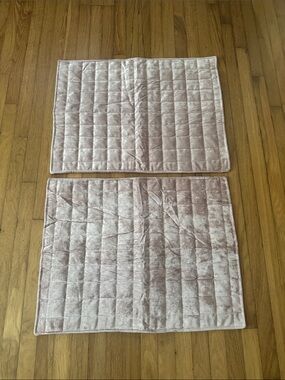 Plush Quilted Velvet Pillow Cases - Blush Pink (Set of 2) - Appx. 20 in x 25 in